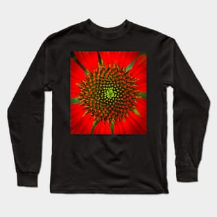 Red Cone Flower Long Sleeve T-Shirt